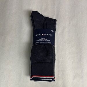 New Tommy Hilfiger Socks Men’s 4 Pair Blue & Gray Dress Crew Sock Casual Preppy